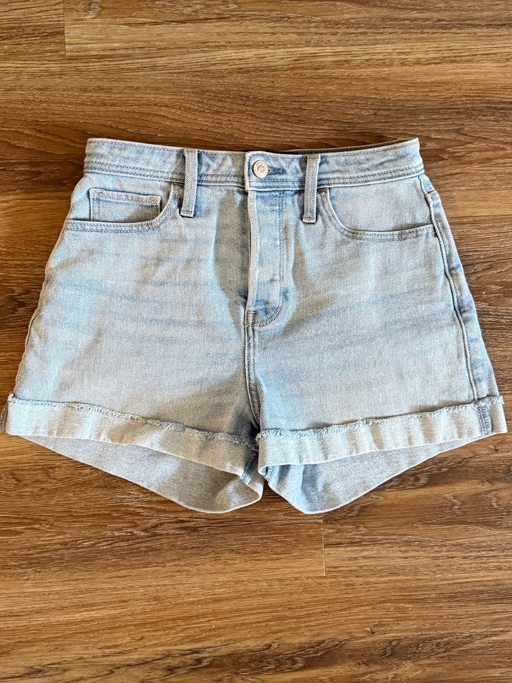 Ultra high rise mom jean shorts